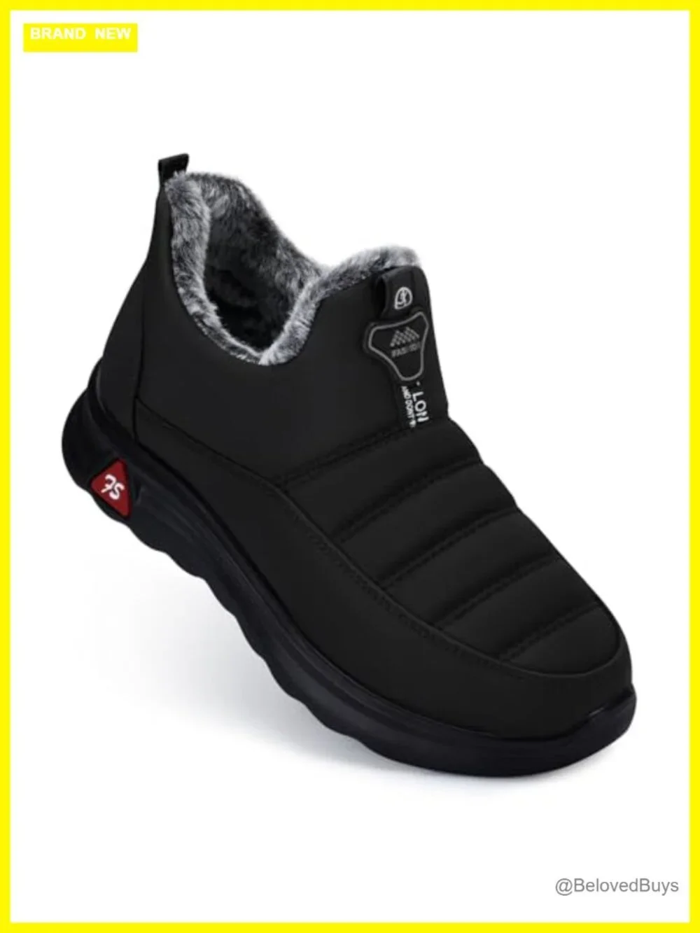 Warm Fur Lined Water Resistant Slip On Ankle Snow Boots